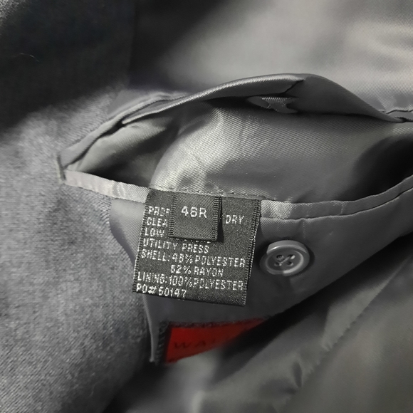 Vintage Wall Street Mens Sport Coat Suit Blazer Size 46R Gray - Picture 9 of 10